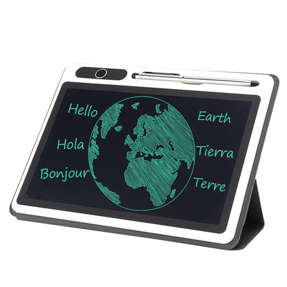 10-inch LCD tablet hand-painting tool for electronic notebooks. Guaranteed high quality. High-tech laminating technology for daily use. Black color with leather case.