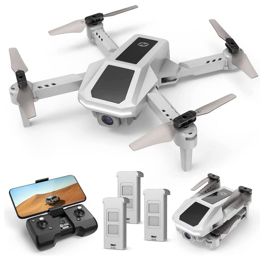 Holy Stone RC drone with 1080P camera for beginners, mini foldable quadcopter with FPV transmission, 3 batteries for long flight time, throw and go, tap-fly, gesture control. Great drone gift for kids, boys, and girls.