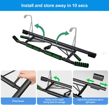 Pull-up bar, door handle, Heavy-duty Pull up bar [up to 200 KG]- Fitness pull-up frame for home fitness exercises with shortened grip.