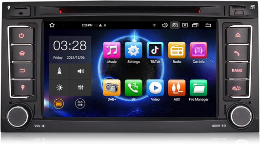 7" Android 14 car radio for VW Touareg T5 Multivan GPS Navigation Carplay Android Auto DSP Bluetooth 5.0 A2DP WiFi 4G Dab+ OBD2 TPMS DVD Touchscreen Octa Core 4GB RAM + 64GB ROM