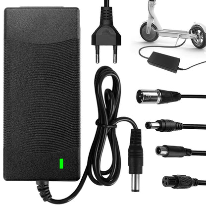 CJBIN Chargers for Scooter, 42V 2A Hoverboard Charging Cable, e Scooter Charging Cable, Hoverboard Charger with 4 Interface Ports, Power Supply Bike Charger for e Scooter Xiaomi M365 Electric Scooter