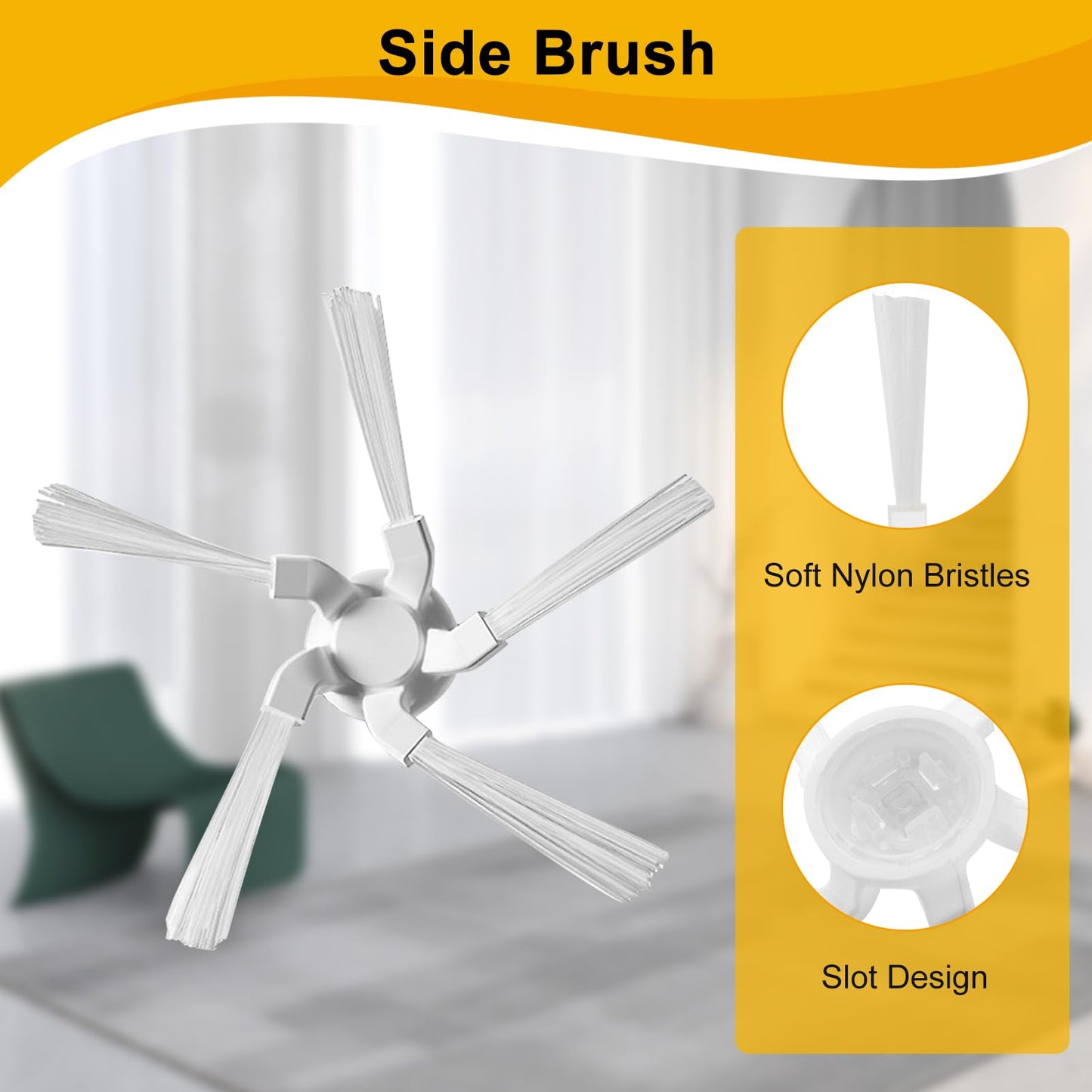 Chuancheng 15Pcs Accessory Kit Replacement for Xiaomi Dreame W10/W10 Pro Robot Vacuum, 1 Main Roller Brush, 6 Side Brushes, 4 Filters, 2 Mopping Pads, 2 Mop Holders