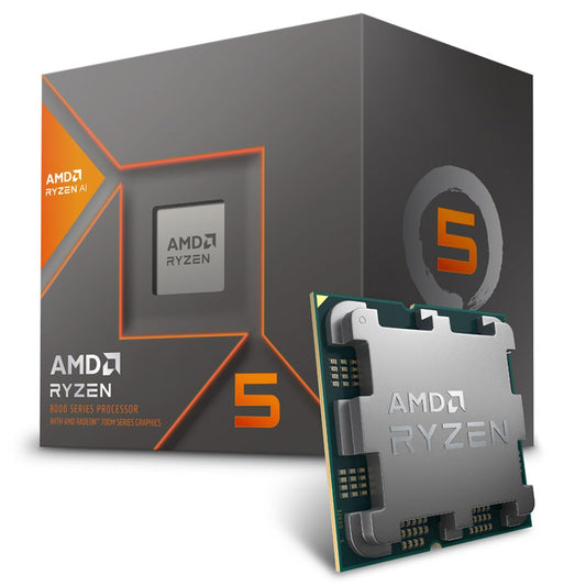 AMD Ryzen 5 8600G processor (integrated Radeon graphics, Ryzen AI, 6 cores/12 threads, 65W TDP, AM5 socket, 22MB cache, Up to 5.0Ghz max boost, with Wraith Stealth cooler)