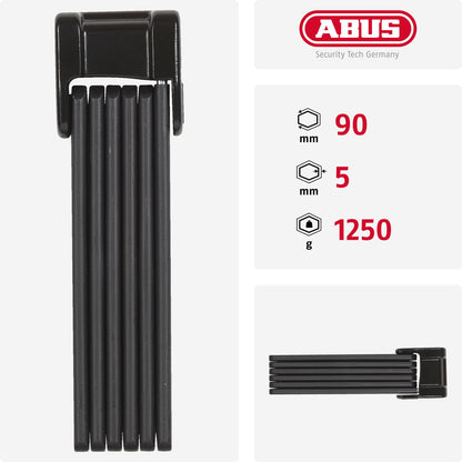 ABUS folding lock Bordo Classic 5900/90 ST with lock bag - bike lock made of hardened steel - ABUS security level 8