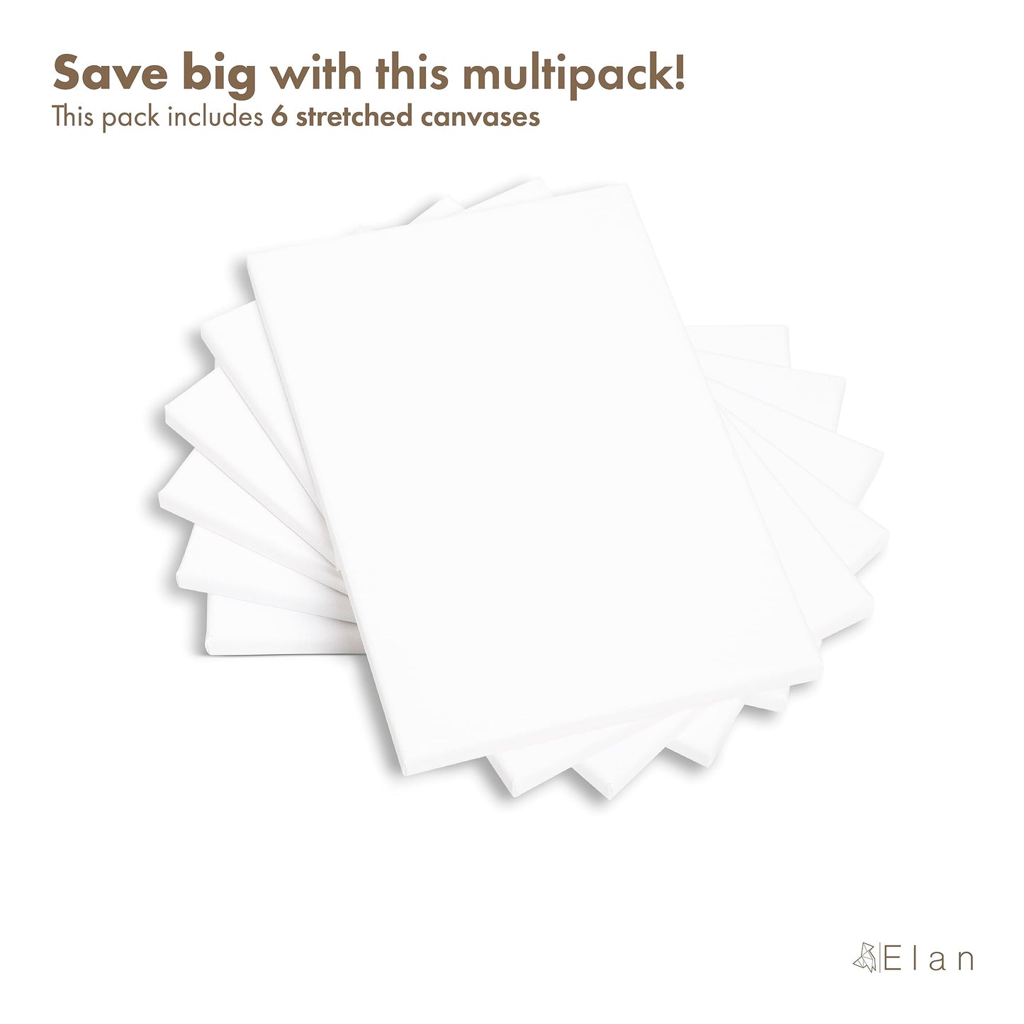 Momentum Stretched Canvases, 20.3 x 30.5 cm, 6 Pack Canvases for Painting, Painting, Canvas Bulk Pack, stretched canvas for adults, blank canvas for painting, painting, canvas, art canvas