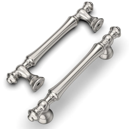 Amerdeco 10 Pack Furniture Handles Brushed Nickel, 96mm Hole Centers, Zinc Alloy Drawer Pulls & Cabinet Handles for Kitchen Cabinets & Wardrobes UK0017