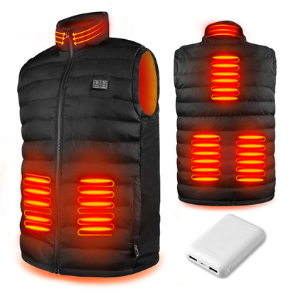 Warm Storm USB Heated Vest with 3 heating levels. Machine washable, suitable for both men and women. Perfect for outdoor work, camping. Includes 10000mAh battery. (XL, Black)