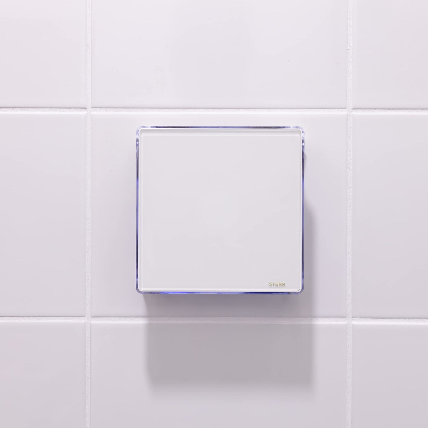 STERR White Bathroom Fan 100 mm with LED + TIMER - Bathroom Ventilation Fan - Glass Front - Modern Appearance - BFS100LT - 10 W