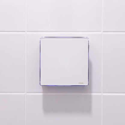 STERR White Bathroom Fan 100 mm with LED + TIMER - Bathroom Ventilation Fan - Glass Front - Modern Appearance - BFS100LT - 10 W
