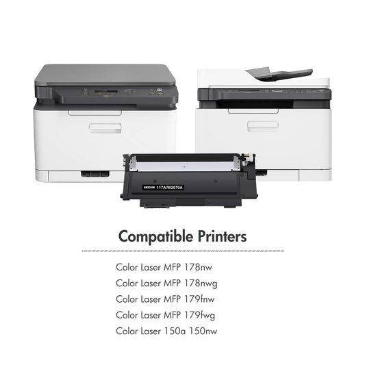 117A MFP 179fwg 178nwg Toner: Compatible for HP 117A Toner Set for Color Laser MFP 178nwg 150nw 179fnw 178nw 150a 179 178 150 W2070A W2071A W2072A W2073A Printer Black Cyan Yellow Magenta 4-Pack