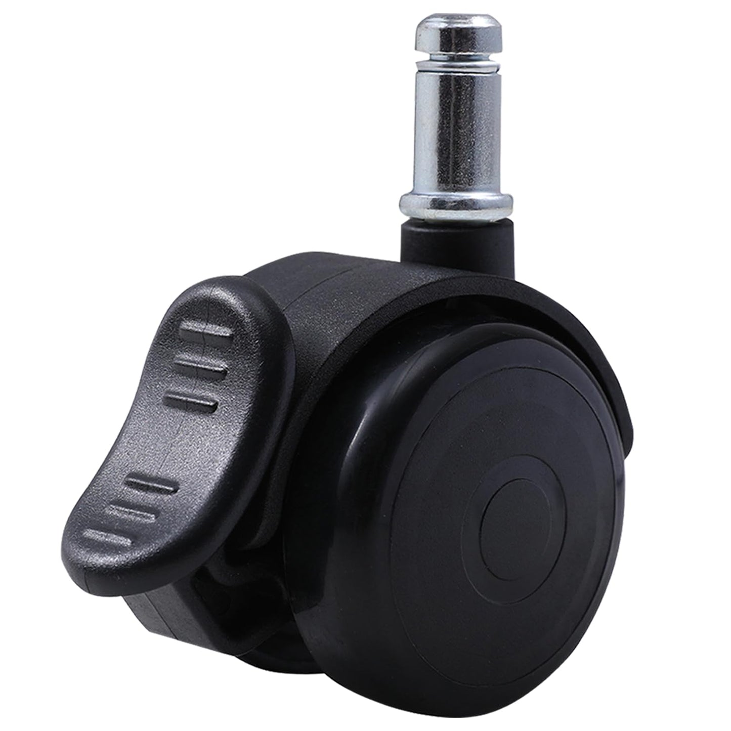 Office chair casters with brakes 11mm hard floor castors for office chairs 5-piece set replacement casters desk chair castors, rubber castors for carpet and parquet floors and tiles, office chair castors 50mm up to 250kg