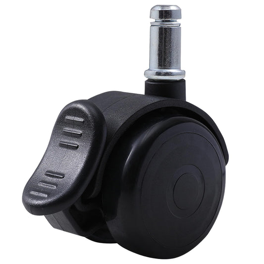 Office chair casters with brakes 11mm hard floor castors for office chairs 5-piece set replacement casters desk chair castors, rubber castors for carpet and parquet floors and tiles, office chair castors 50mm up to 250kg