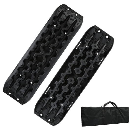 Sunworld off-road traction aid with storage bag, mud/sand/snow recovery board tracks, 10T capacity, tire ladder for cars, trucks, SUVs, RVs.