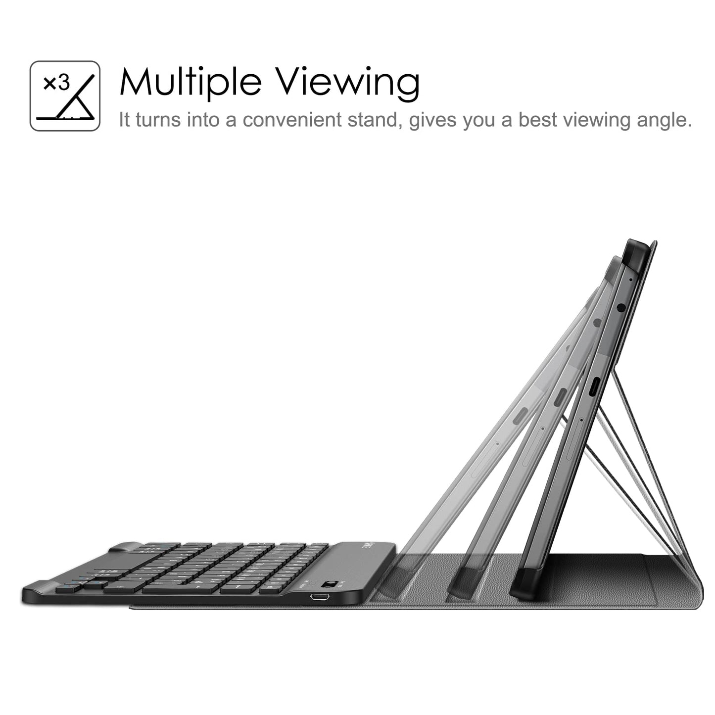 FINTIE keyboard case for Lenovo Tab M10 (3rd Gen) Tablet 10.1" TB-X306F 2022, slim cover with detachable QWERTZ Bluetooth keyboard, not for M10 Plus (3rd Gen) 10.6", Black