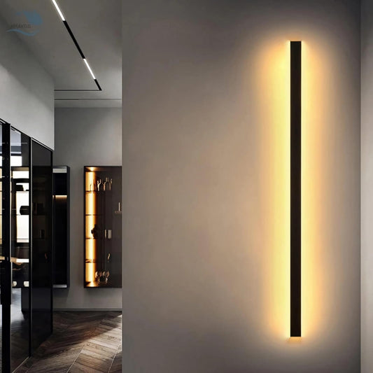 HMAKGG LED Long Wall Light Indoor Black, Wall lamp Staircase Modern 3 Color Temperature Hall Lighting, Lamp Wall Up Down Wall Light 26W Metal Hallway Lamp, for Living Room Bedroom, 120cm