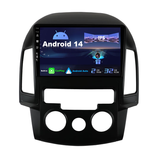 SXAUTO Android 14 IPS Car Stereo for Hyundai I30 (2006-2011) - Built-in CarPlay/Android Auto - FREE Rearview Camera - 2G+32G - Steering Wheel Control DAB Fast-Boot WiFi Split-Screen - 2 Din 9 Inch