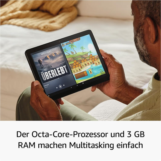 Fire HD 10 Tablet 2023 (latest generation), optimized for entertainment, brilliant 10.1" Full HD display, Octa-core processor, 3 GB RAM, up to 13h battery life, 32GB, black, with special offers