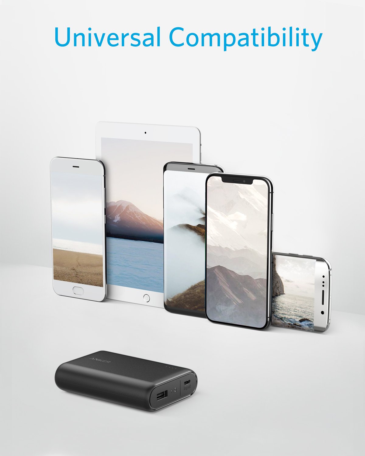Anchor Powerbank PowerCore 10000mAh, the small and lightweight external battery, compact for iPhone XS Max/XR/XS/X/8/8Plus/7/6s/6Plus, iPad, Samsung Galaxy, and other smartphones (Black)