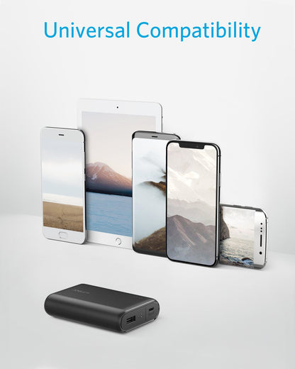 Anchor Powerbank PowerCore 10000mAh, the small and lightweight external battery, compact for iPhone XS Max/XR/XS/X/8/8Plus/7/6s/6Plus, iPad, Samsung Galaxy, and other smartphones (Black)