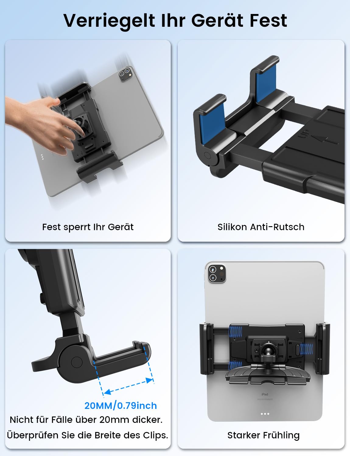 OHLPRO Tablet Holder for Car CD Slot, 360° Rotatable iPad Car Mount, Car Front CD Slot Tablet Holder for iPad, Galaxy Tab, iPhone 5-13" Phones & Tablets, for Navigation & Entertainment
