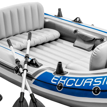 Intex Excursion 4 Set Inflatable Boat - 315 x 165 x 43 cm - 3-piece - Multicolored