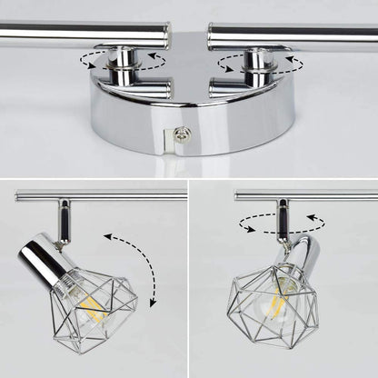 PADMA LED ceiling lamp kitchen swiveling ceiling spotlight 4-flame retro/vintage 4 x 4W (bulbs included) ceiling light living room warm white 3000K 1280 lumens E14 for bedroom office hallway dining room