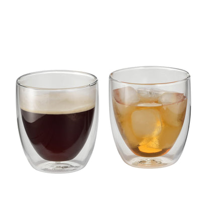 WMF Cult double-walled Cappuccino glasses set of 6, 250ml, floating effect, thermoglasses, heat-resistant for tea and coffee.
