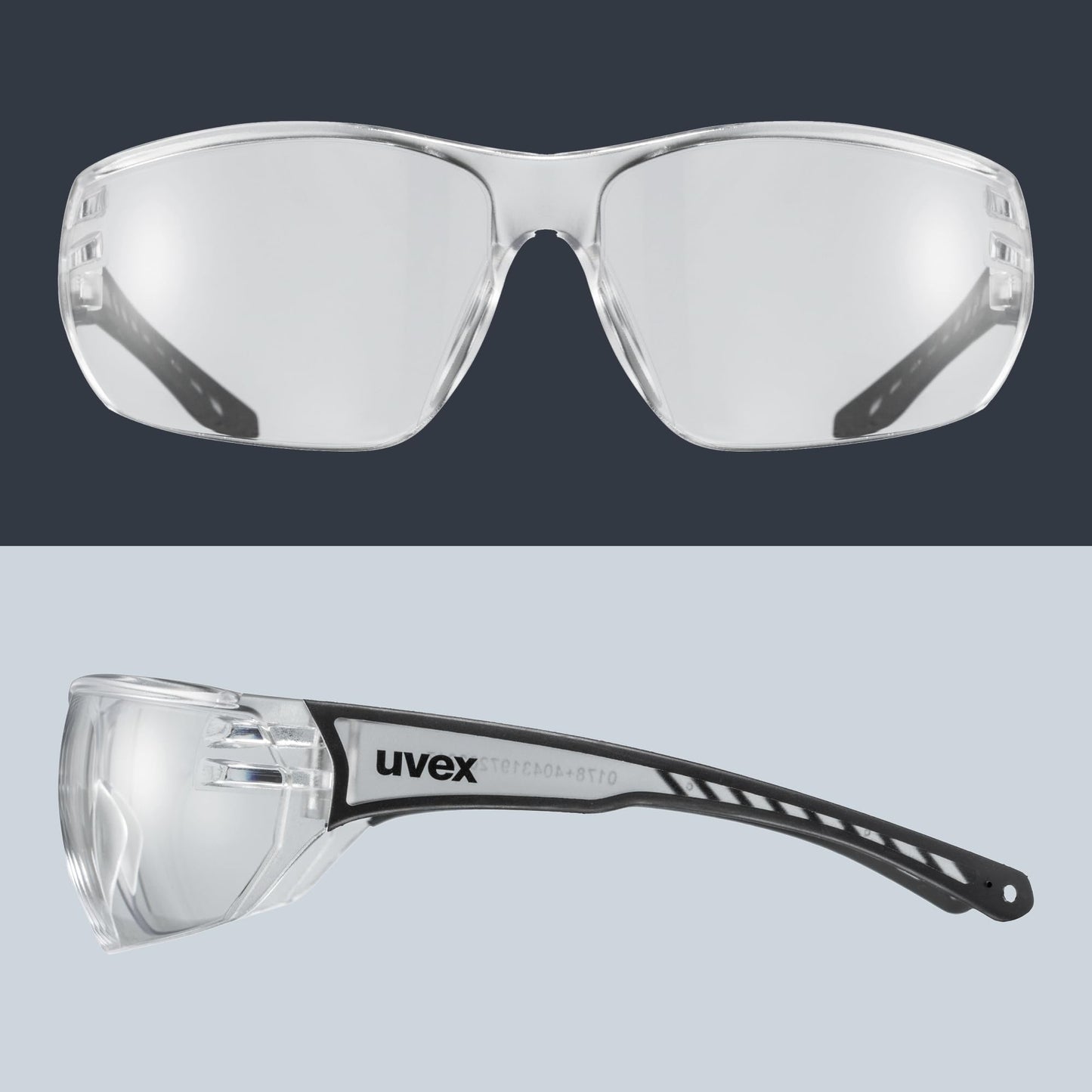 Uvex sportstyle 204 - Sports glasses for women and men - 100% UVA, B, C protection - pressure-free fit & perfect grip - clear/clear - one size