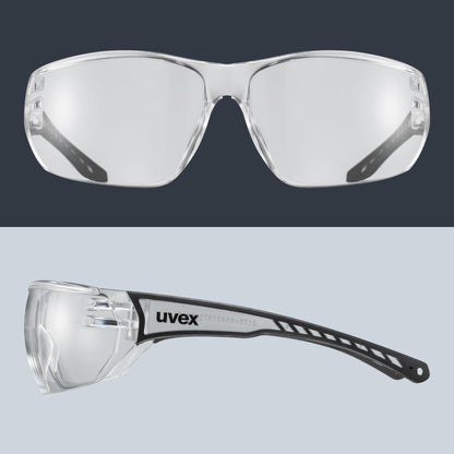 Uvex sportstyle 204 - Sports glasses for women and men - 100% UVA, B, C protection - pressure-free fit & perfect grip - clear/clear - one size