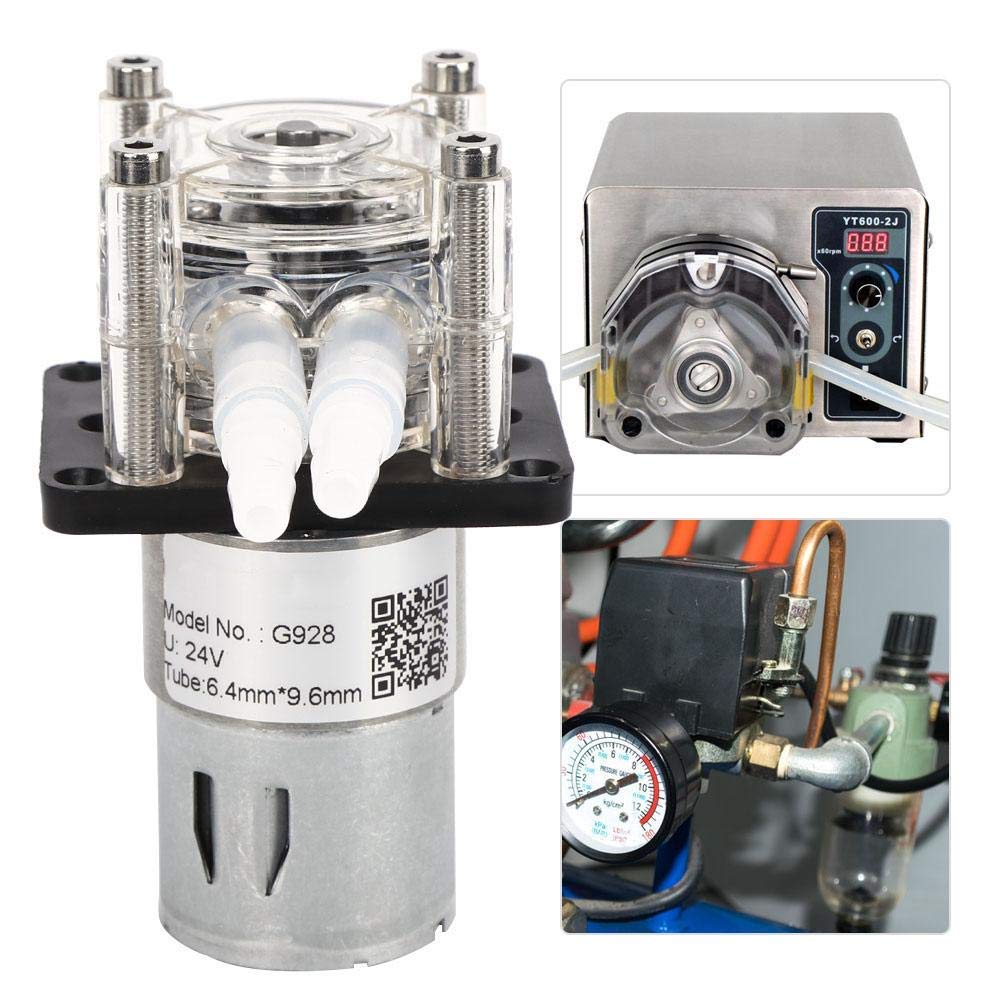 Fafeicy G928 24V Peristaltic Pump with card slot design, 500 ml/min high flow peristaltic pump. High-quality dosing pump for aquarium laboratory, 304 stainless steel screw, and ball bearing (24V)