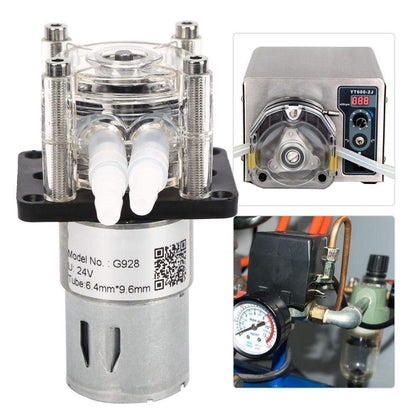Fafeicy G928 24V Peristaltic Pump with card slot design, 500 ml/min high flow peristaltic pump. High-quality dosing pump for aquarium laboratory, 304 stainless steel screw, and ball bearing (24V)