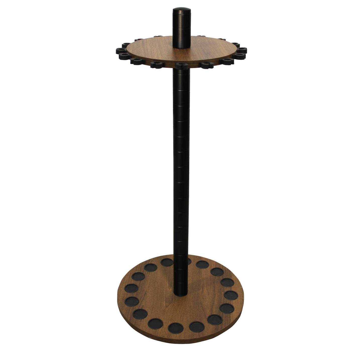 Rush Creek Creations Round Fishing Rod Holder for 16 freshwater fishing rods, fishing gear and accessories, rod holder with 16 rod clips for garage organization.