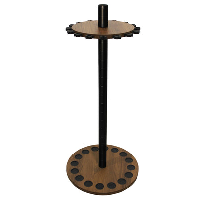 Rush Creek Creations Round Fishing Rod Holder for 16 freshwater fishing rods, fishing gear and accessories, rod holder with 16 rod clips for garage organization.