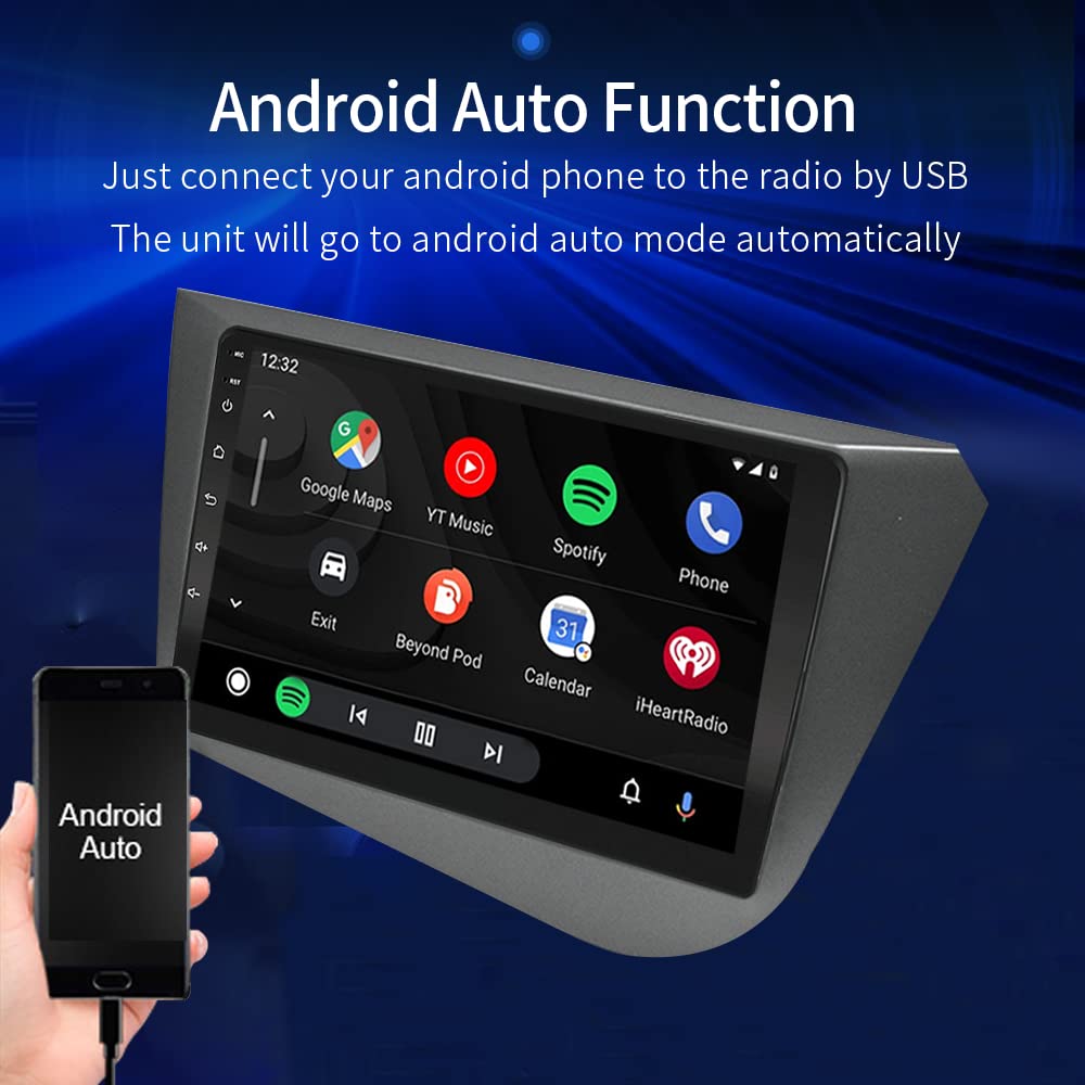 LEXXSON Carplay Radio Android Auto for Seat Leon 2005-2012 | 9-inch capacitive touchscreen WiFi GPS Navigation Bluetooth SWC USB Player 2G DDR3 + 32G NAND Flash Storage.