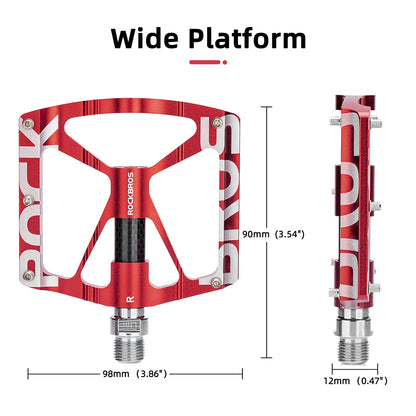 ROCKBROS bicycle pedals 9/16" aluminum alloy MTB pedals with sealed bearings non-slip pedals
