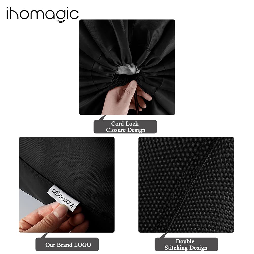 IHOMAGIC 2Pack Laundry Bags Travel Dirty Laundry Hamper Laundry Bag Laundry Bag Large Foldable Laundry Basket Storage Bag Laundry Tub Laundry Container For Travel Fabric 120L 61x92 cm Black