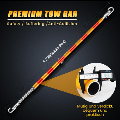 Anbull 2-Piece 5T Tow Strap Emergency with Spring Damping, Towing Length 175cm, Max. Towing Capacity: 5000kg