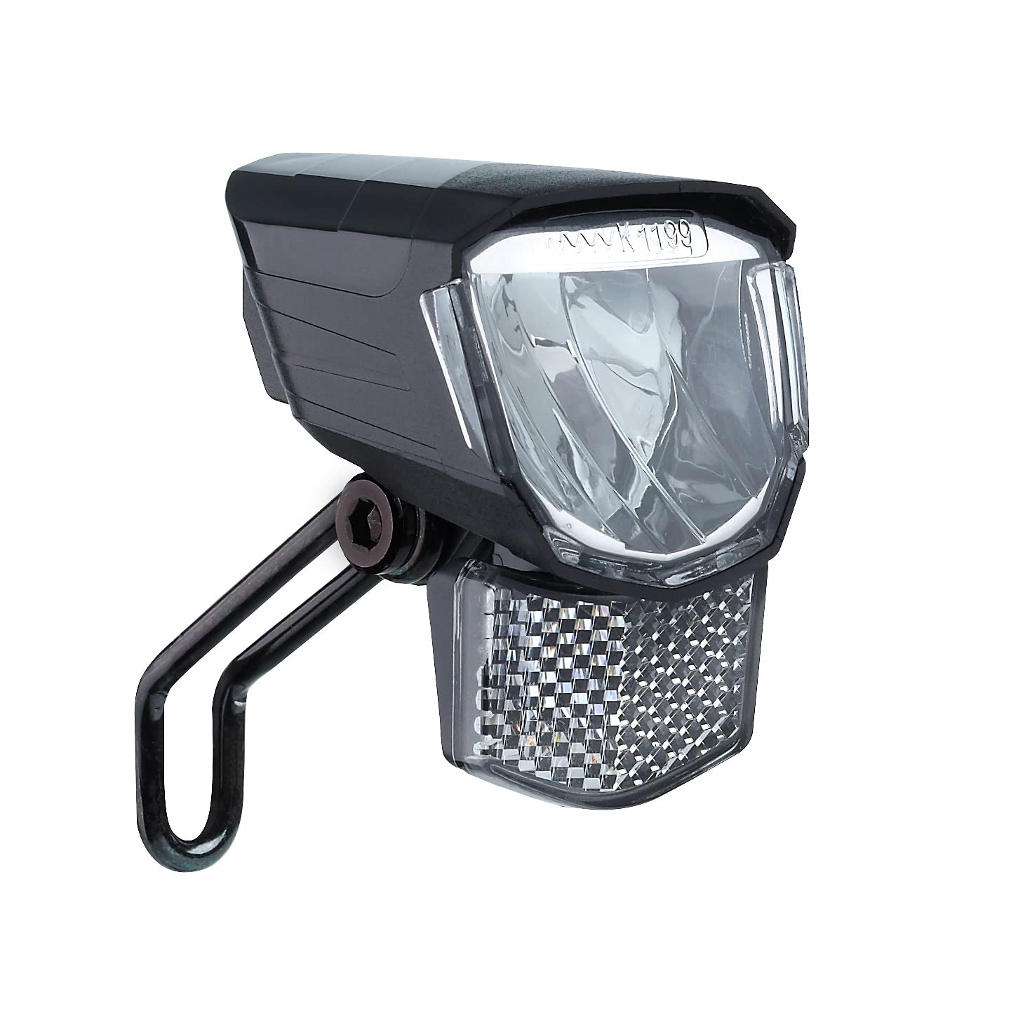 BÜCHEL Tour Dynamo Lamp with stand light and StVZO approval | 45 LUX front bike lamp, LED stand light, bike headlight, LED front bike light, Black