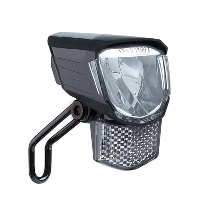 BÜCHEL Tour Dynamo Lamp with stand light and StVZO approval | 45 LUX front bike lamp, LED stand light, bike headlight, LED front bike light, Black