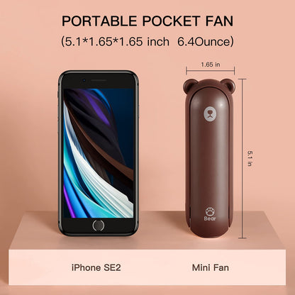 JISULIFE Mini Handheld Fan 3 IN 1, with 4500mAh Powerbank USB Battery Small, Battery Powered Max 37Hrs Runtime Portable Fan, Flashlight Function-Brown