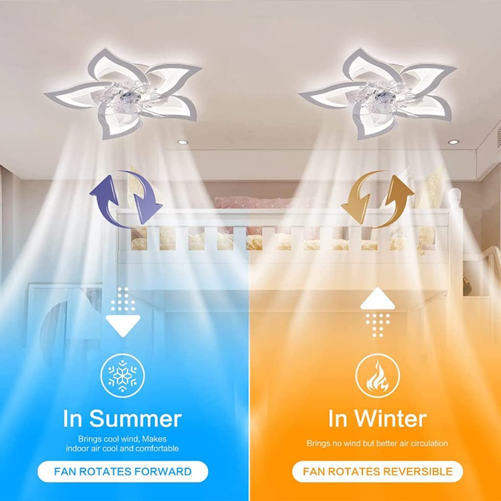 LED ceiling fan with lighting, 50W dimmable (3000K-6000K) ceiling light with fan, quiet reversible ceiling fan with lamp for living room bedroom dining room lights 69cm