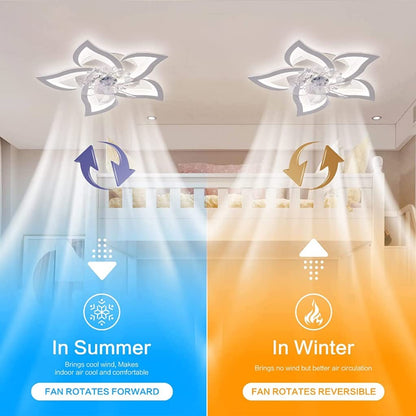 LED ceiling fan with lighting, 50W dimmable (3000K-6000K) ceiling light with fan, quiet reversible ceiling fan with lamp for living room bedroom dining room lights 69cm