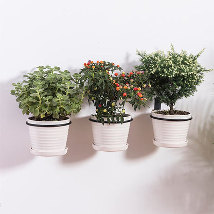 3 pieces Flower Pot Wall Mounted Holder, Foldable Plant Pot Holder Wall, Metal Plant Pot Holder Pot Ring Hook, Used for Home Garden Balcony Outdoor Plant Pot Holder Wall (17.5 x 15 x 6.2 cm)