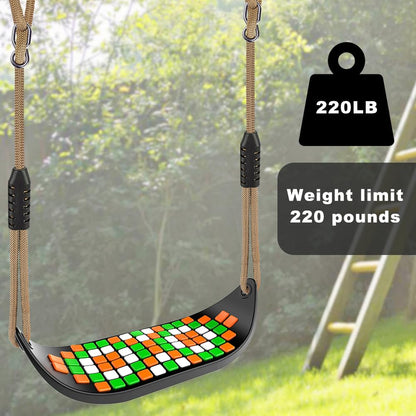 SELEWARE Swing Outdoor Kids Swing Seat - Indoor Adult Swing Board Adjustable Height with Adjustable Rope Garden Kids Swing Non-slip Backyard Garden Swing