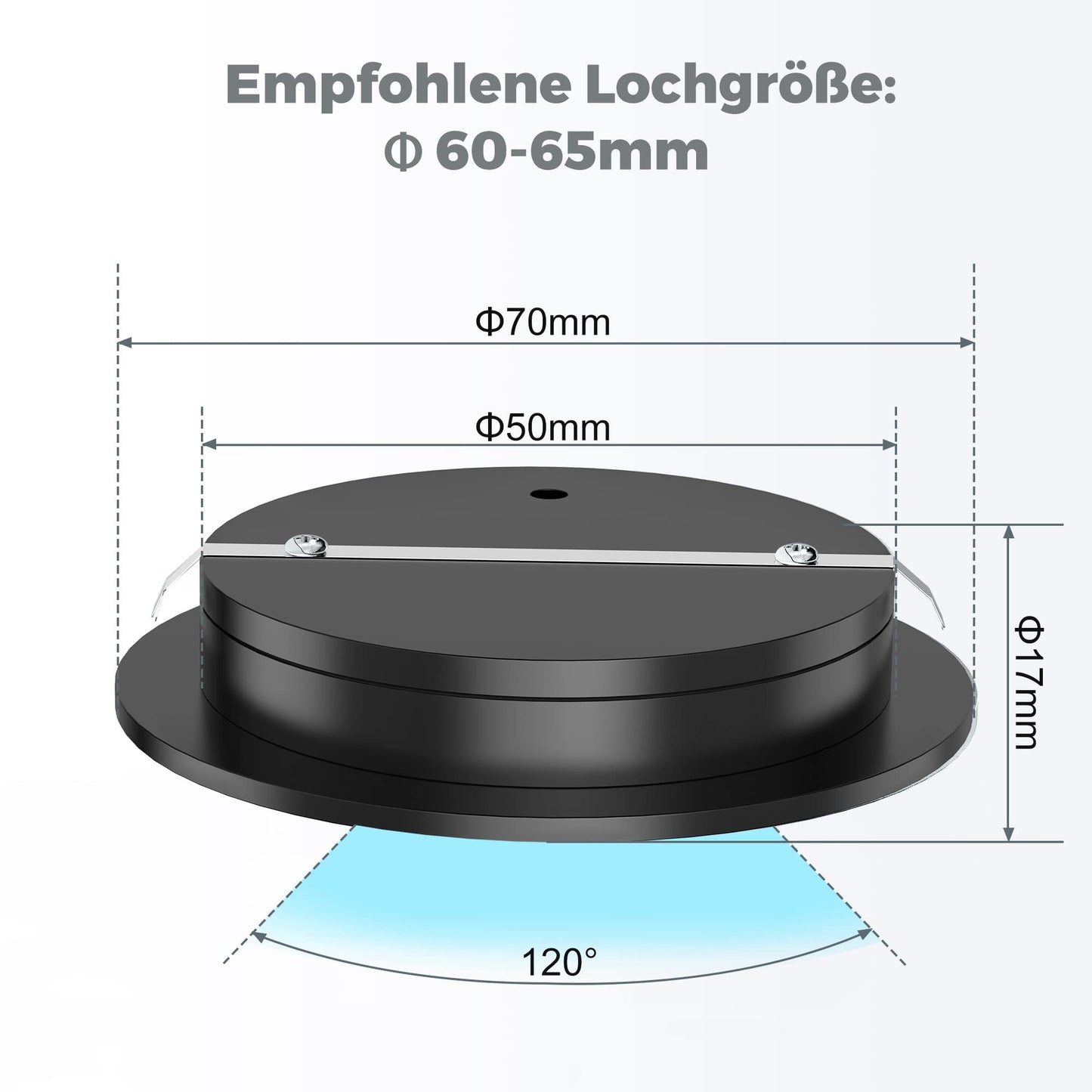 Jeloyutek 6 Pack LED Recessed Light 12V 3W 4000K Dimmable Ceiling Light Hole 60-65mm for RV Boat Caravan, for Display Cases, Shelves, Kitchens, Bathrooms, and Wall Cabinets. Full Aluminum Warm White, Black.