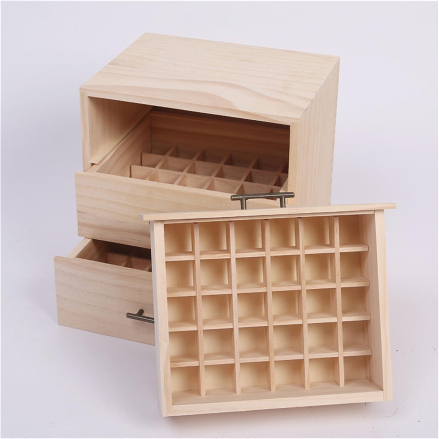 Rose Flower Bamboo Essential Oil Organizer Container Fragrance Oils Display Stand, 90 Holes Storage Boxes Air Fresheners Accessories Case for nail polish, fragrance oils, cosmetics, oil diffusers, and lipstick.
