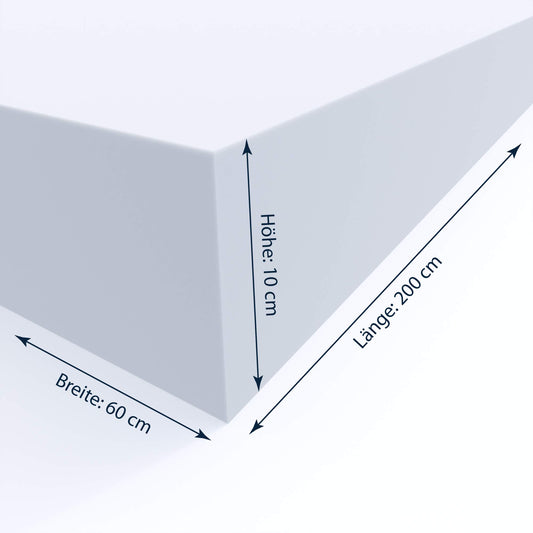 MSS e.K. foam sheet cushion topper - 200 x 60 x 10 cm - RG27/45
