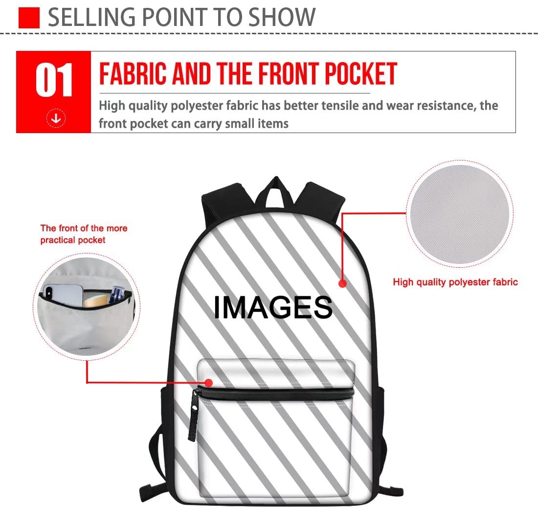 Chaqlin Neon Wolf Backpack Set for School, Animal Wolf Printed School Bags Boys Girls Bookbags Set with Pencil Case, Lunchbags Full Set 3 Pieces