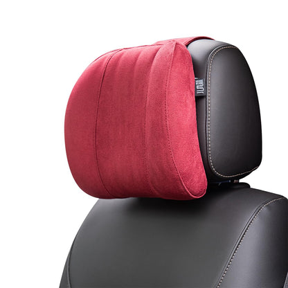 Forbell Auto Headrest Neck Pillow Accessory Cushion Memory Cotton Car Headrest Pillow Headrest Pillow for Car Suede (Wine Red)