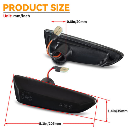 OZ-LAMPE LED indicators for Opel Astra K Astra J Zafira C Insignia B Grandland X, LED side indicators 2 pieces black, LED indicator light with Canbus.